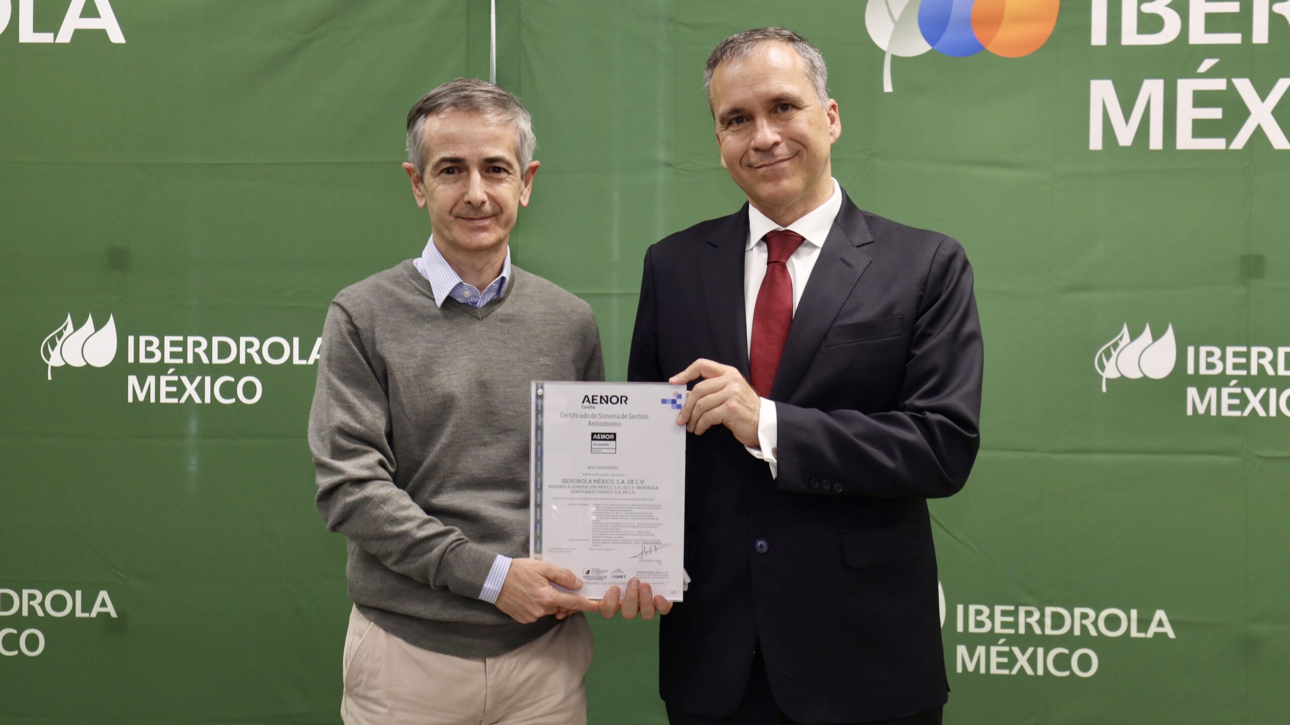 AENOR otorga a Iberdrola México el certificado de Sistema de Gestión Antisoborno