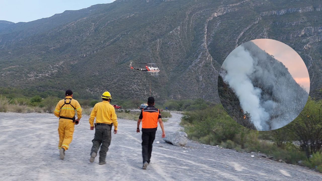 Protección Civil combate incendio en ‘El Pajonal’, Nuevo León