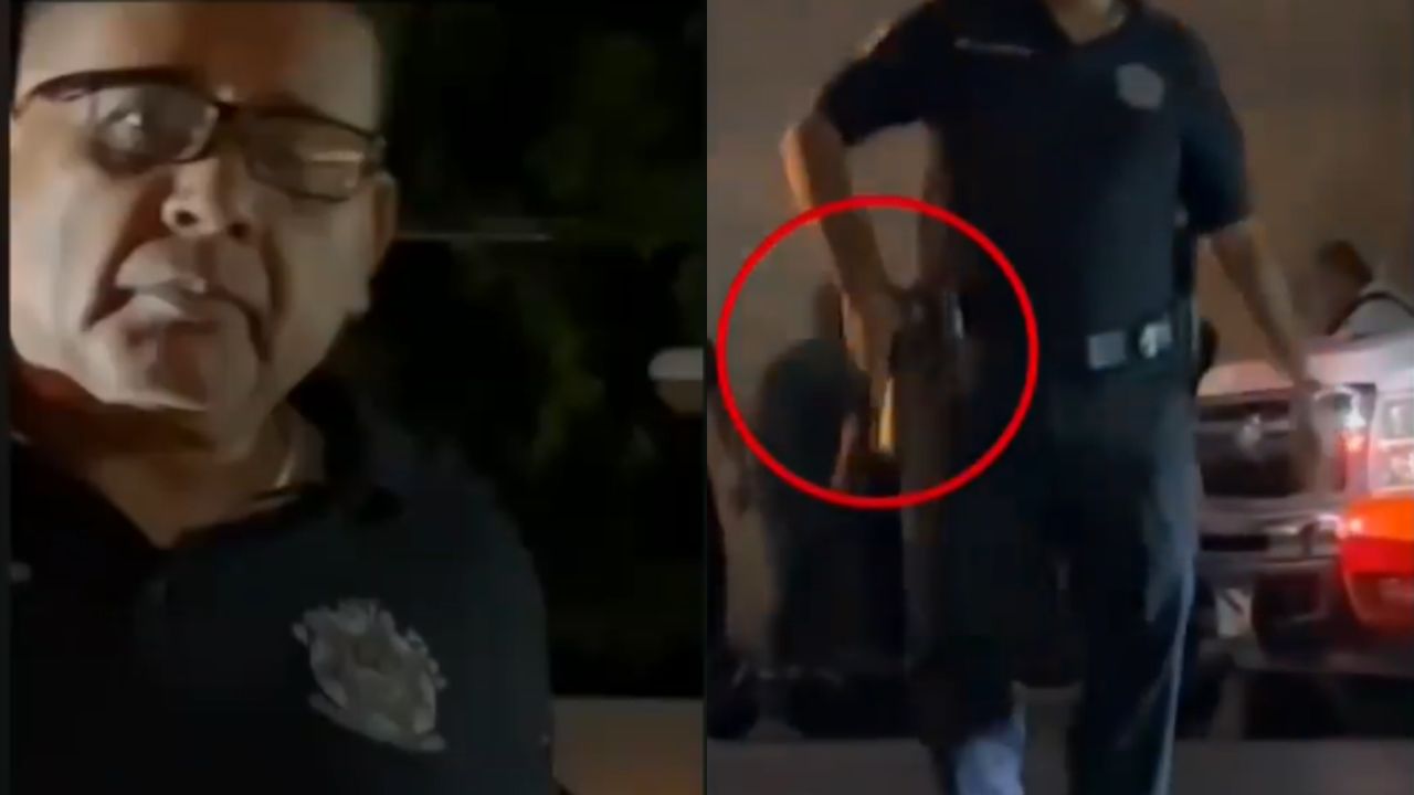 Captan a policía desenfundar arma en contra de ciudadano en Morelos