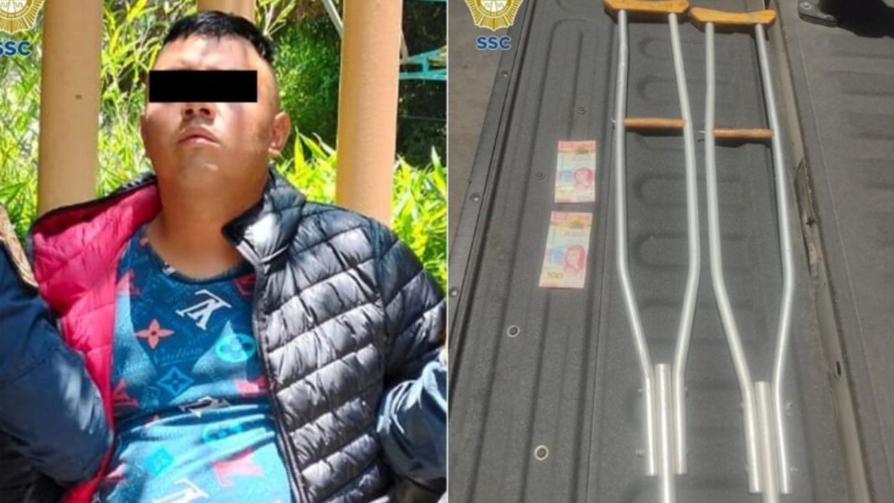 Detienen a hombre que asaltó a mujer en muletas en la Álvaro Obregón