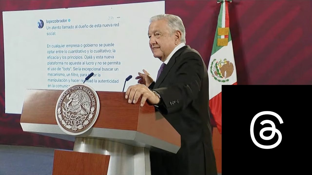 AMLO se une a Threads: exige transparencia y libre de manipulaciones