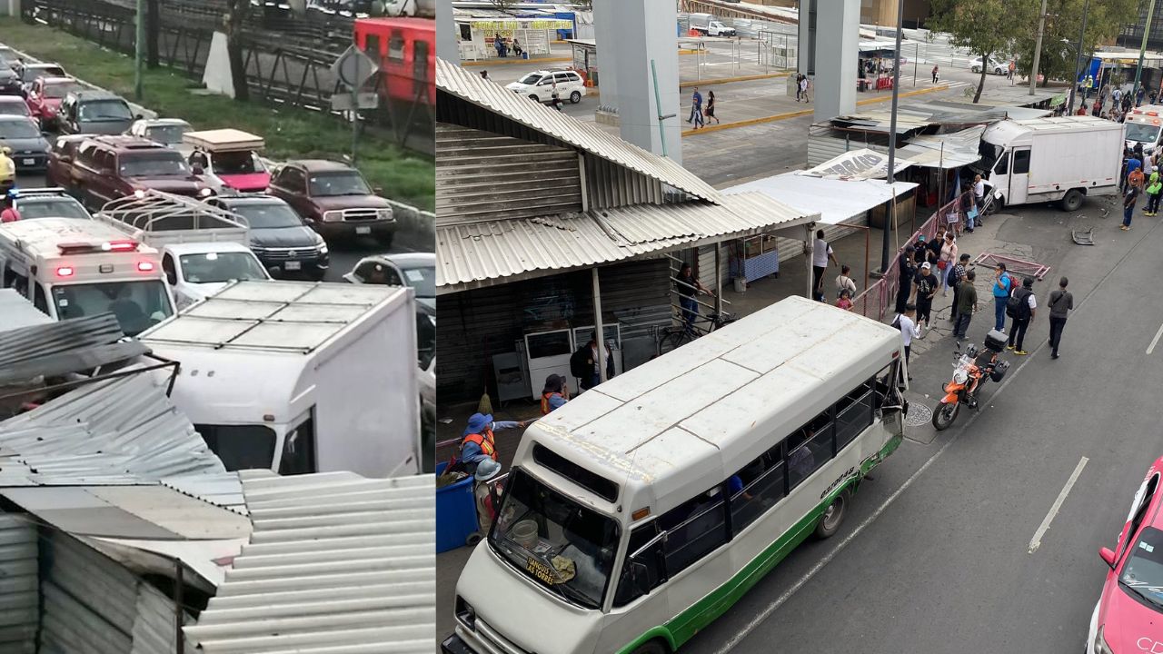 Camioneta “se estampa” en Metro Constitución de 1917; hay heridos
