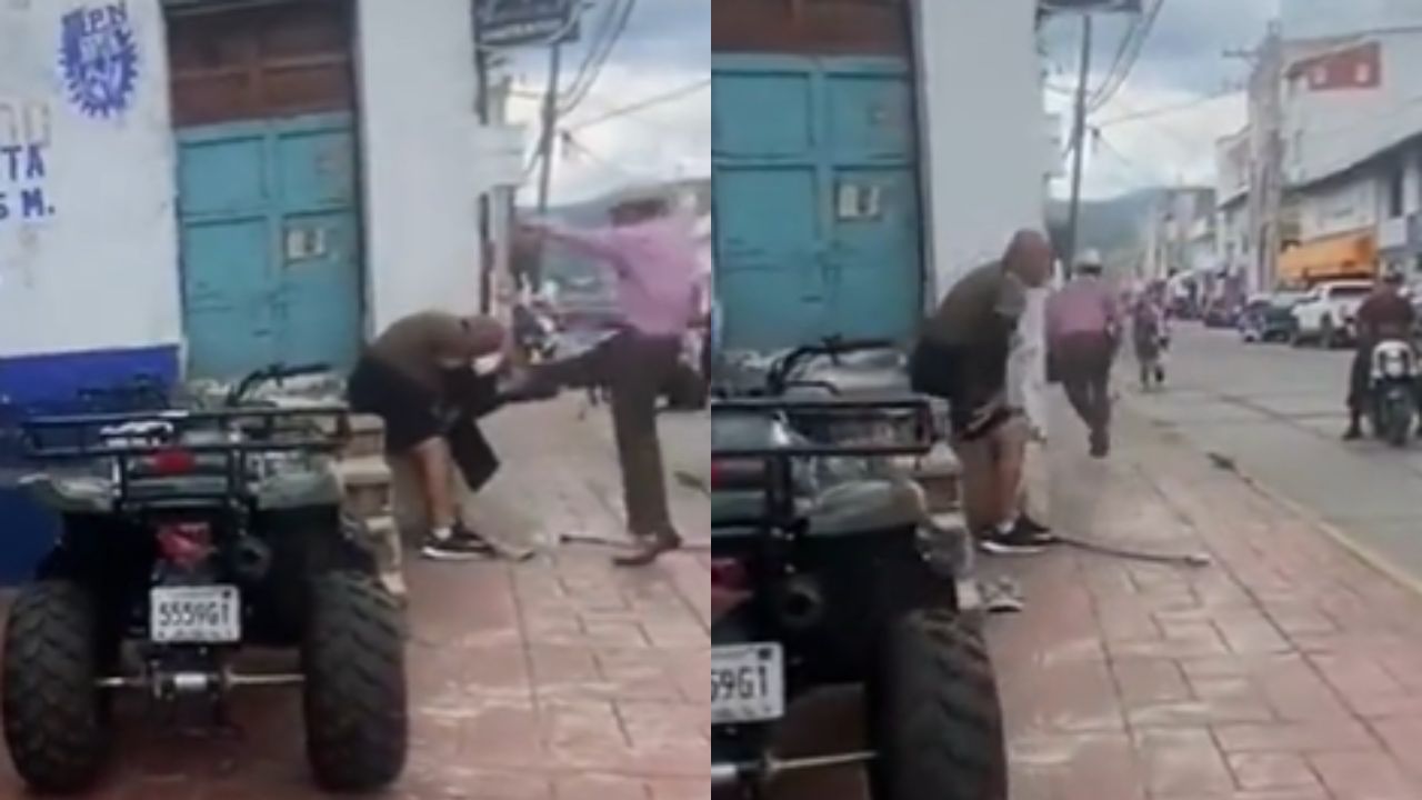 Captan a sujeto golpear a hombre con discapacidad, en Edomex