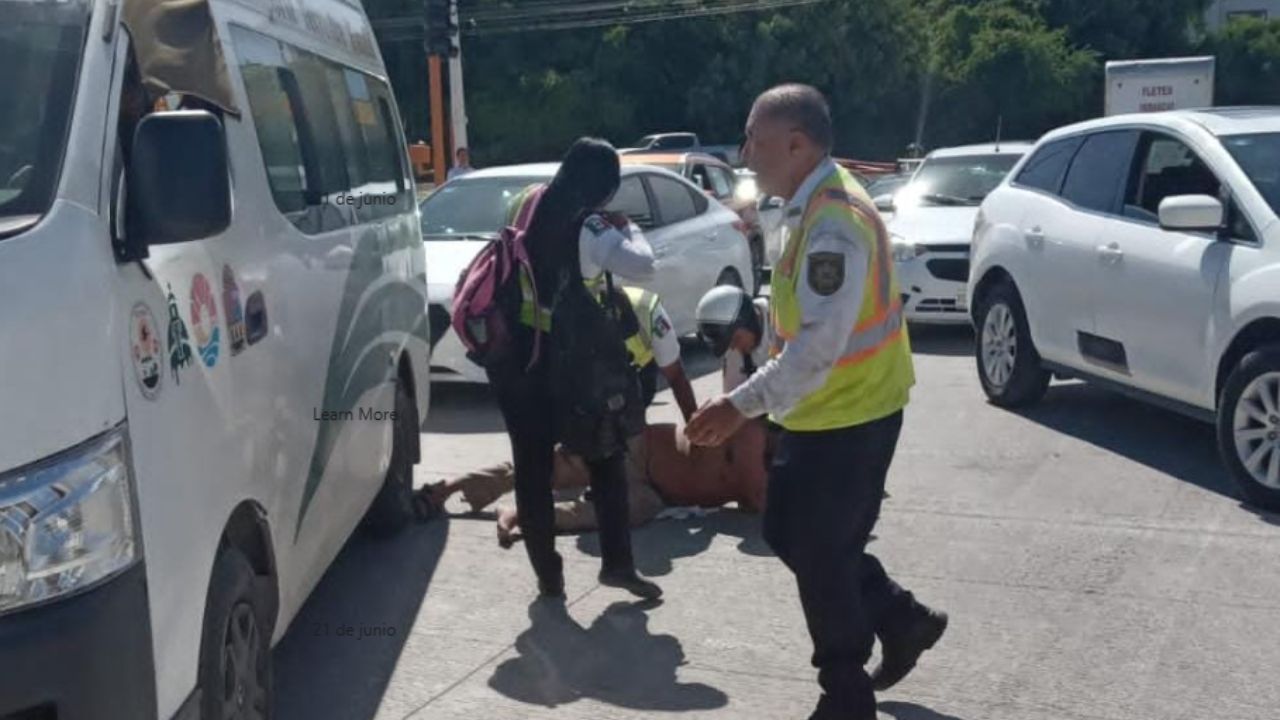 Detienen a hombre que agredió a oficial de transito en Cancún
