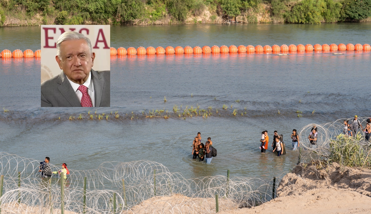 “Eso no es de gente buena”, dice AMLO sobre boyas en río Bravo