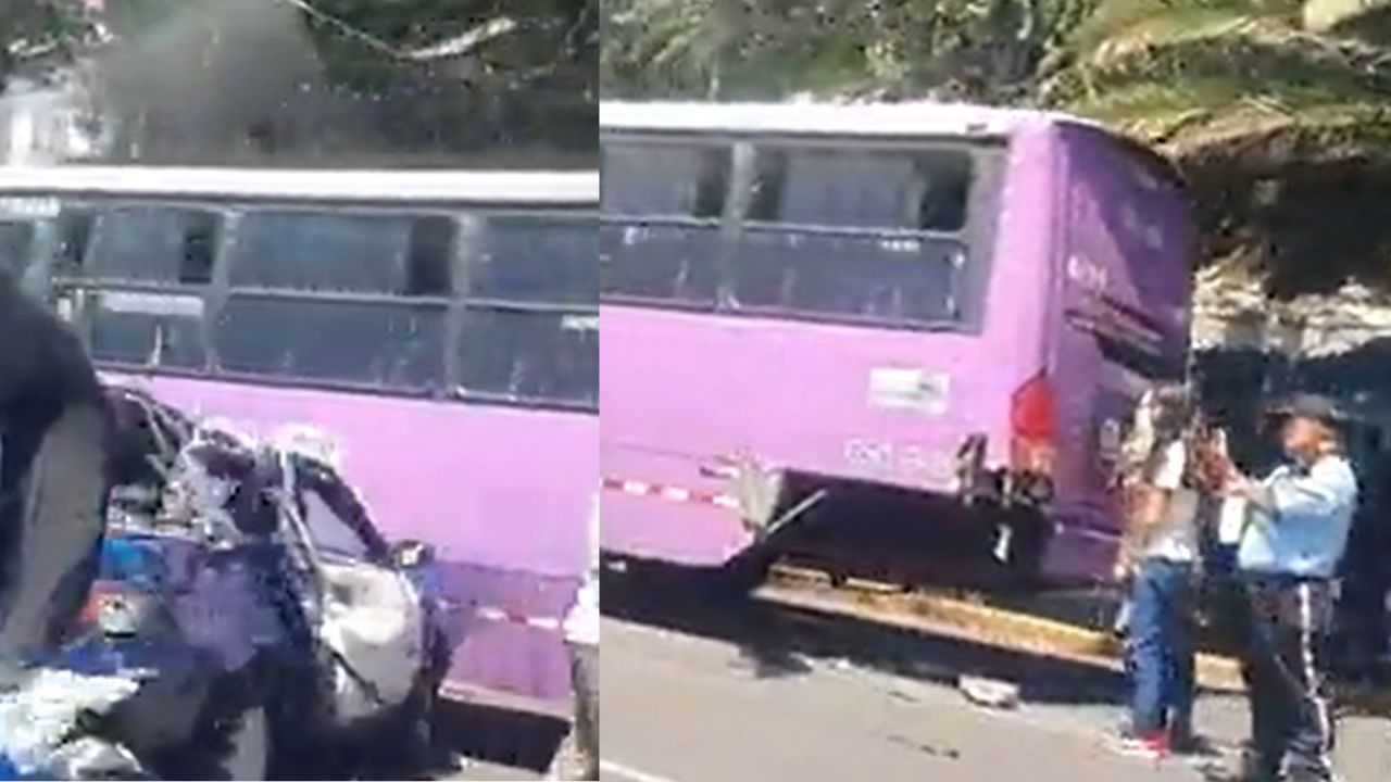 Auto choca con camión y provocan carambola en Calzada de Tlalpan