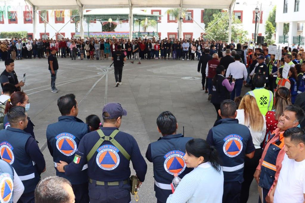 Milpaltenses participan en el Segundo Simulacro Nacional 2023