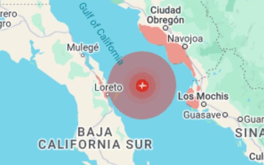 Se registra sismo de M5.6 en Loreto, Baja California Sur