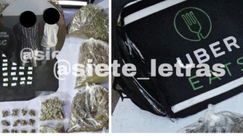 Caen 2 presuntos repartidores de Uber Eats con droga en la Gustavo A. Madero