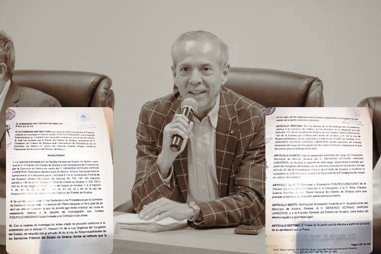 El Congreso de Sinaloa aplica madruguete a alcalde Ahome, Gerardo Vargas