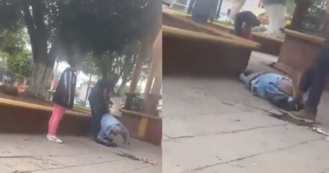 Sujeto golpea brutalmente a abuelito en parque de Querétaro