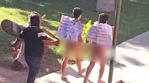 Obligan a jóvenes a caminar desnudos por vender vapeadores en Guasave