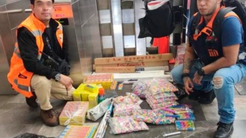 Decomisan más de 70 kilogramos de pirotecnia en la Línea 1 del Metro