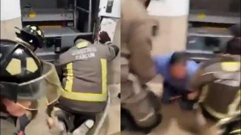 Rescatan a trabajador del IMSS tras quedar atrapado en elevador en Cancún