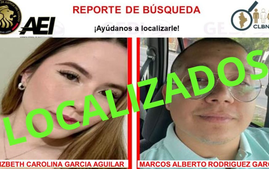 Pareja desaparecida en Mazatlán es encontrada sana y salva en Monterrey