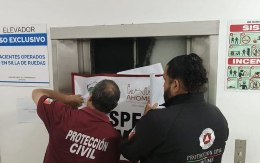 Desplome de elevador en clínica de Los Mochis deja 3 heridos