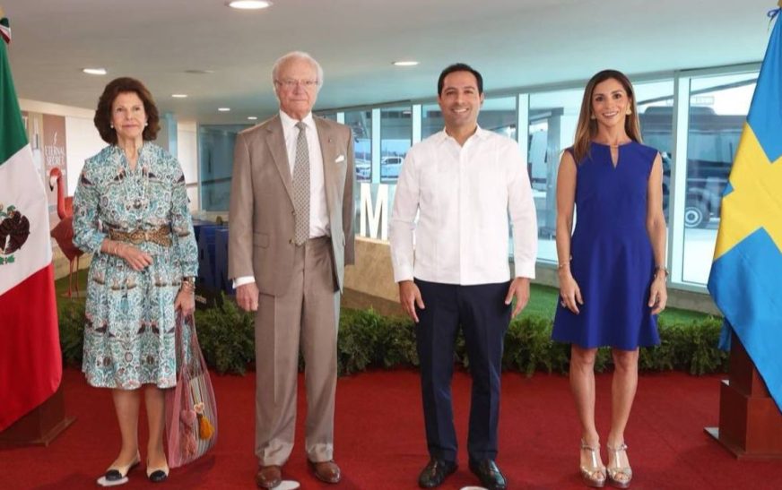 Mauricio Vila recibe a reyes de Suecia en Yucatán