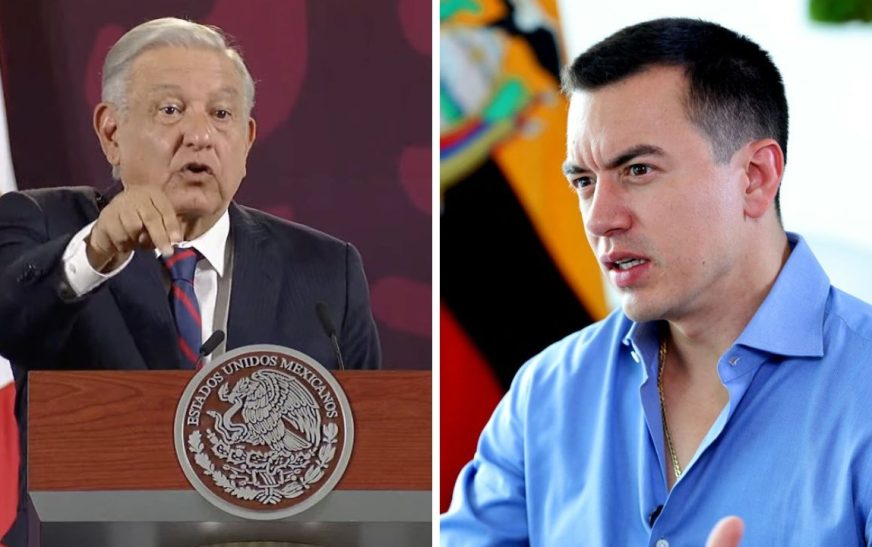 AMLO rechaza la “frivolidad” de Noboa de resolver crisis México-Ecuador con una comida