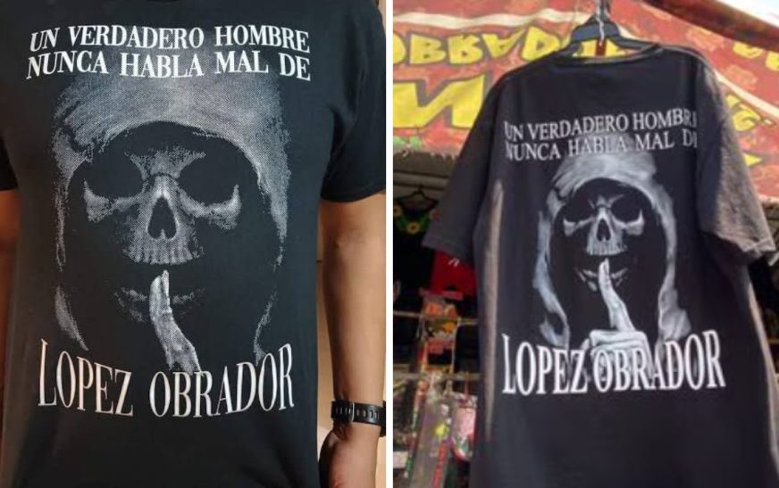 “Tienen derecho a hacerlo”: AMLO sobre playera de la Santa Muerte que lo apoya