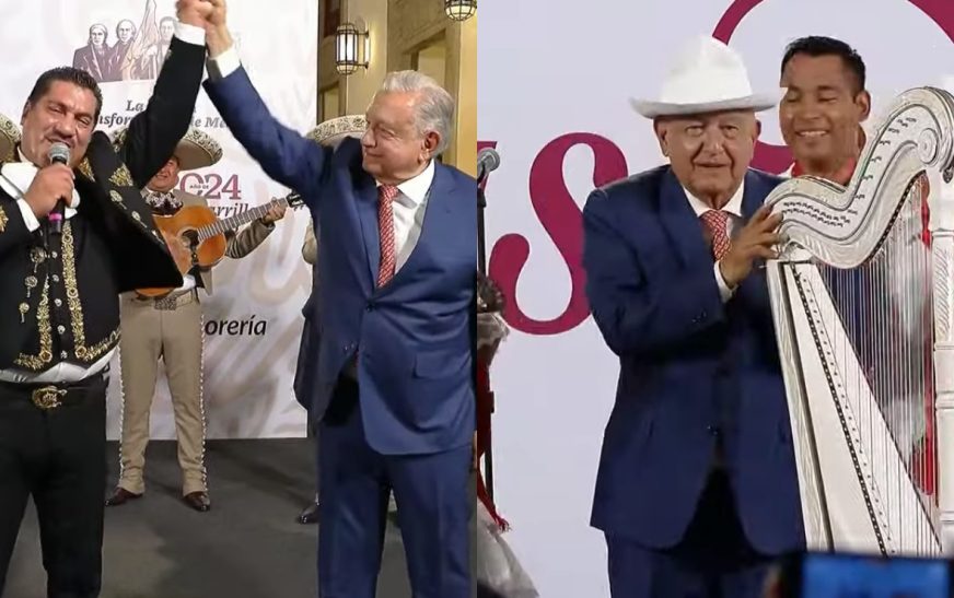 Con mariachis y son jarocho, AMLO festeja a las mamás este 10 de Mayo