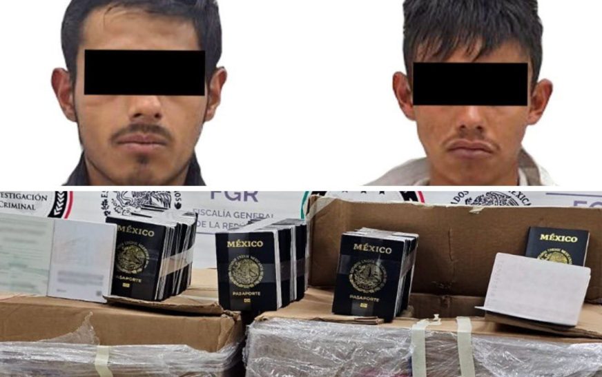 Detienen en Tlaxcala a dos hombres por robo de pasaportes de la SRE FGR