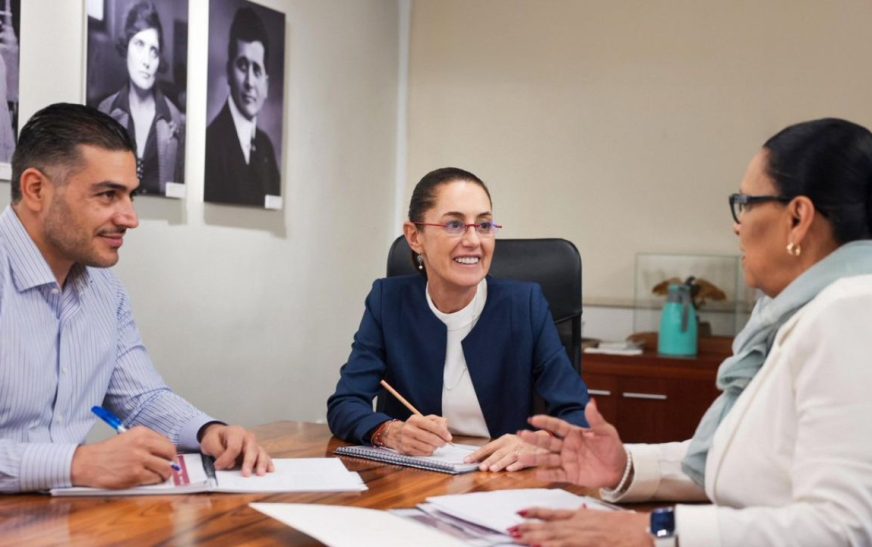 Sheinbaum sostiene reunión con Rosa Icela Rodríguez y García Harfuch