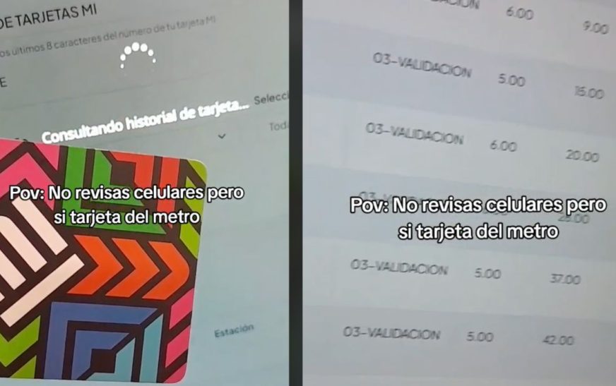 Usuaria de TikTok muestra cómo revisa los movimientos de su pareja mediante su tarjeta del Metro