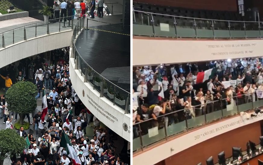 Manifestantes irrumpen en el Senado durante discusión de reforma judicial