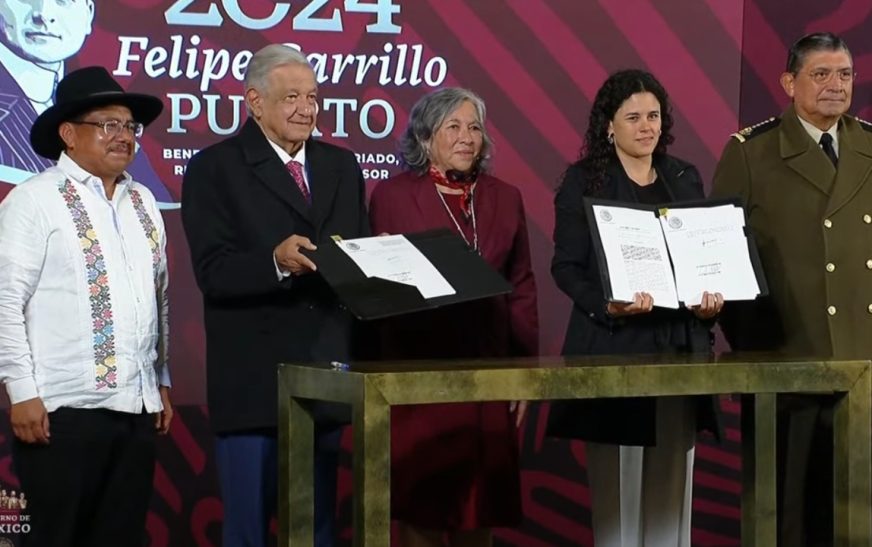 Reformas constitucionales de GN y de pueblos indígenas es firmada por AMLO