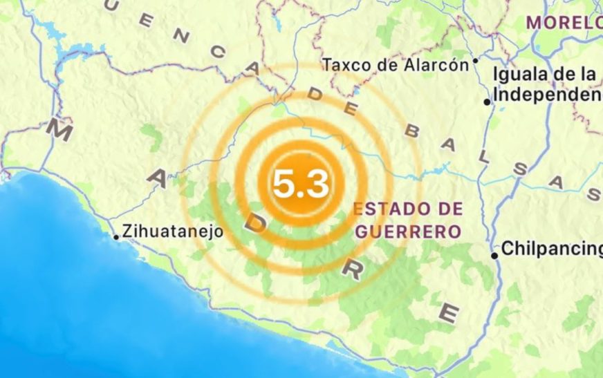 Sismo de M5.2 sacude Ciudad Altamirano, en Guerrero