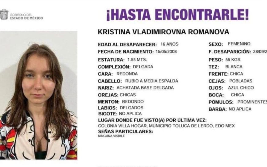 Esto se sabe sobre Kristina Vladimirovna, adolescente rusa desparecida en Toluca