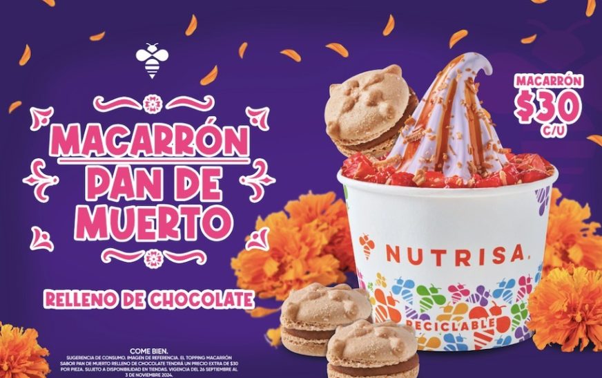 Llegó la temporada de pan de muerto en forma de macarrón a Nutrisa