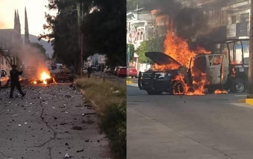 Explotan coches bomba en Acámbaro y Jurécuaro; hay 3 policías heridos