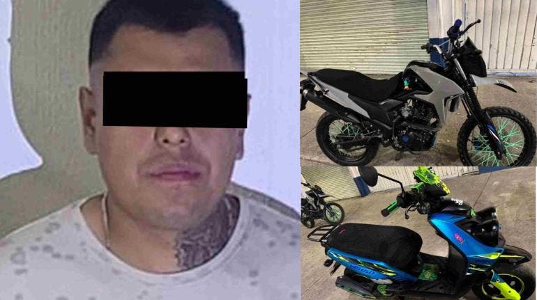 Cae sujeto en San Juan Xalpa y aseguran motocicletas robadas, Iztapalapa