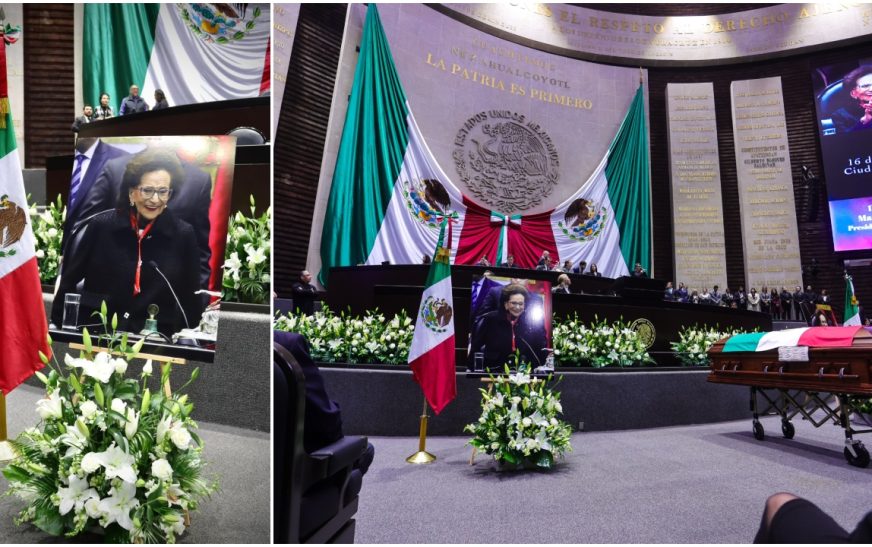 Realizan homenaje de cuerpo presente a Ifigenia Martínez en San Lázaro