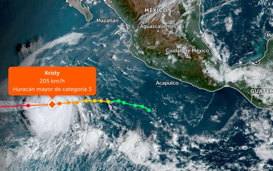 Huracán “Kristy” se intensifica a categoría 3 en el Pacífico