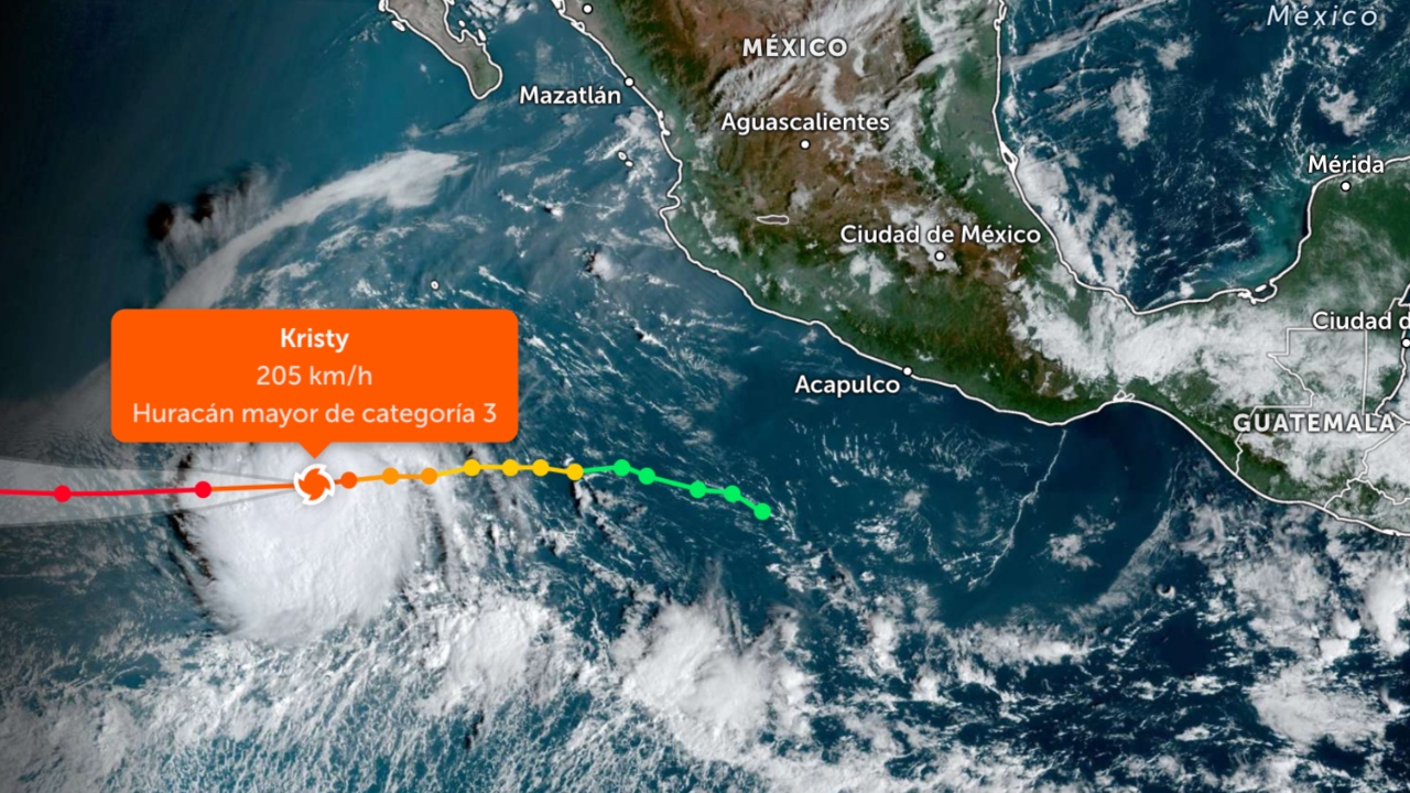 Huracán “Kristy” se intensifica a categoría 3 en el Pacífico