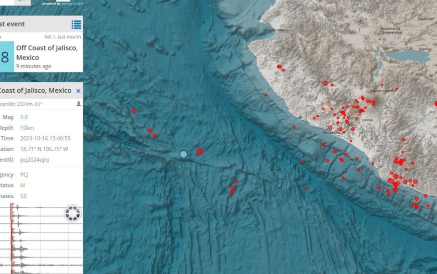 Sismo de M5.6 sacude a Jalisco; no se reportan daños