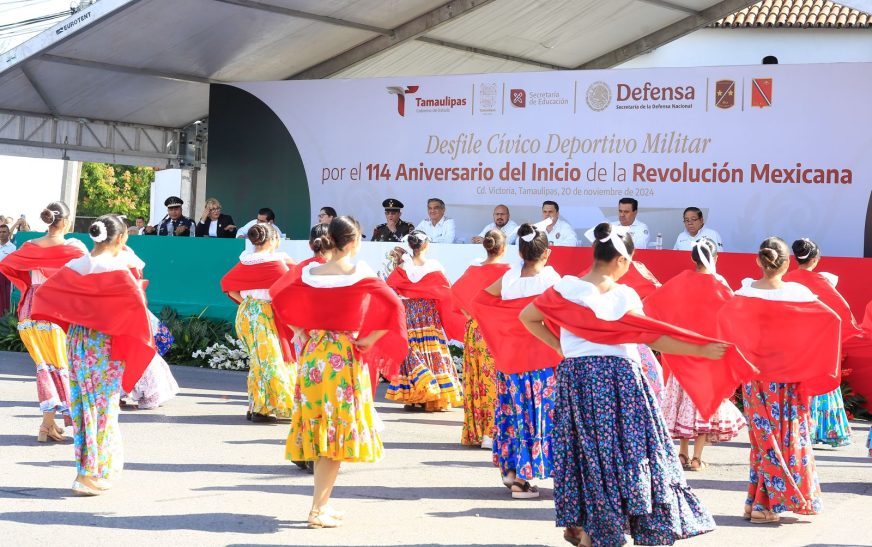 Encabeza Américo Villarreal desfile por el 114 Aniversario del Inicio de la Revolución Mexicana