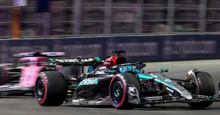 Russell plasma el poder de Mercedes con la pole en Las Vegas, con Sainz segundo