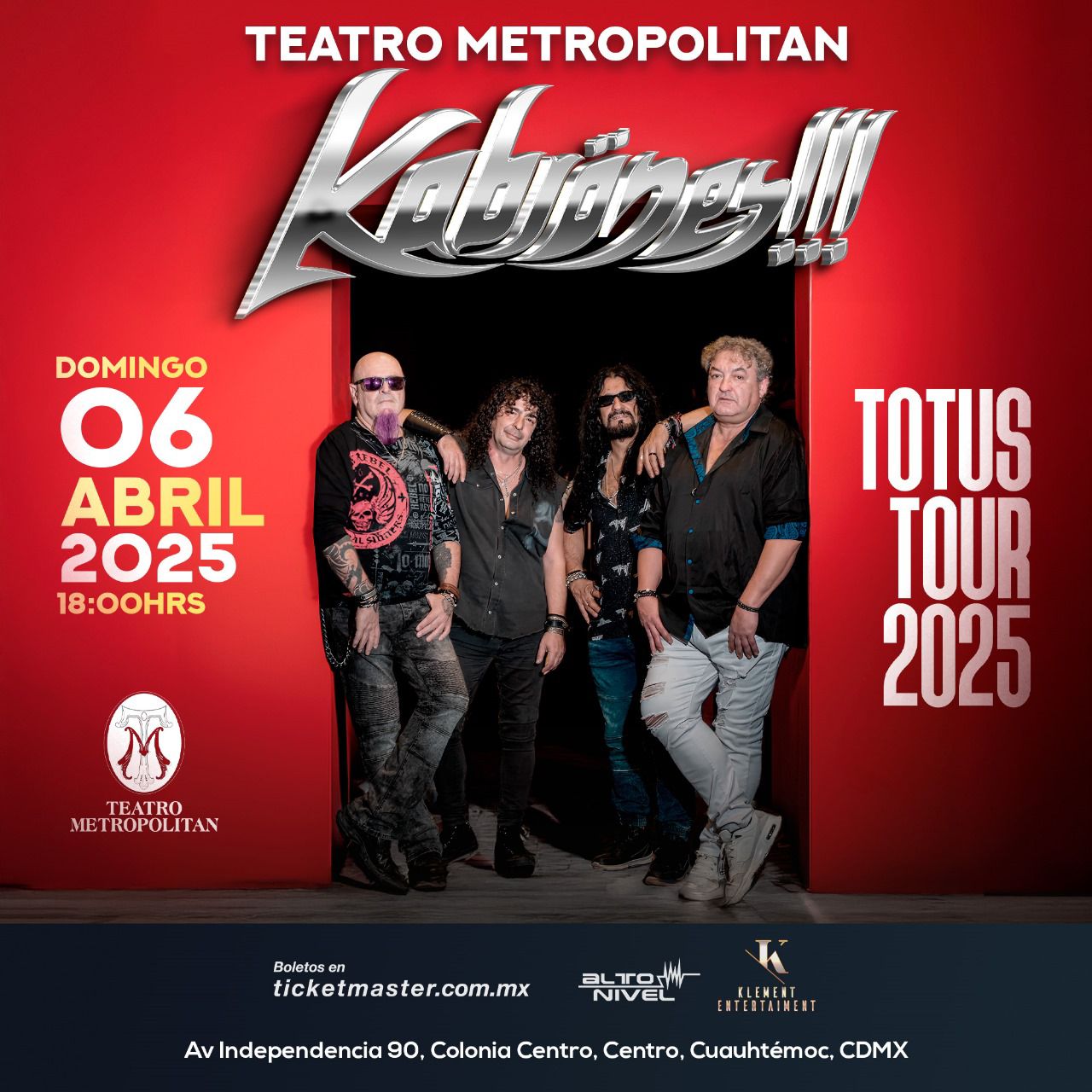 KABRÖNES (EXINTEGRANTES DE MÄGO DE OZ) REGRESAN A MÉXICO PARA PRESENTARSE EN EL TEATRO METROPÓLITAN