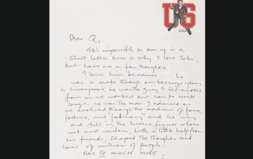 Esta carta secreta de McCartney a Lennon podría romper récords en subasta