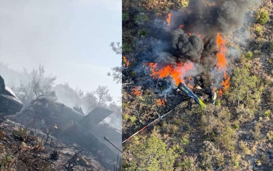 Helicóptero con brigadistas se desploma en Arteaga, Coahuila, durante combate de incendio