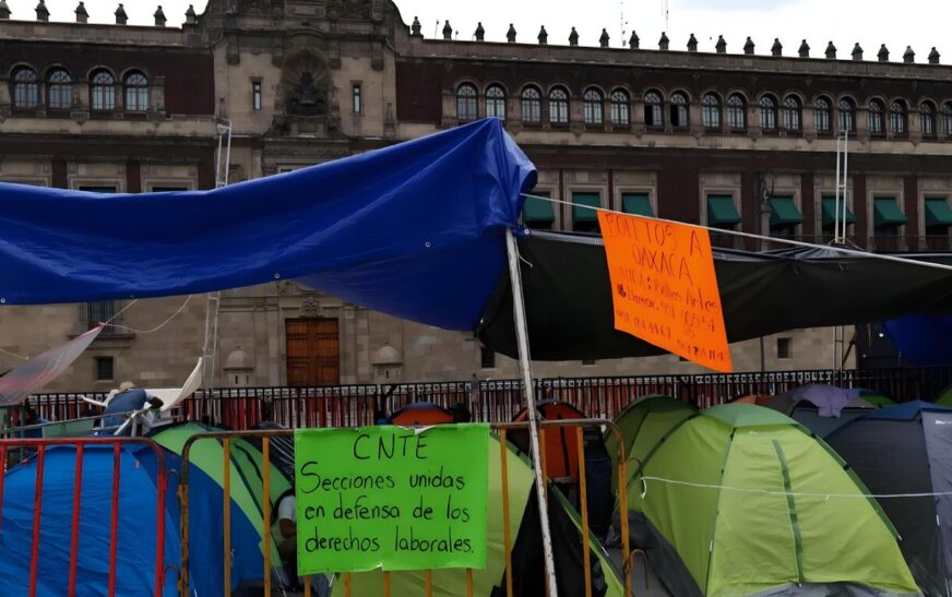 CNTE mantiene plantón en centro de CDMX; prevén asambleas para este sábado