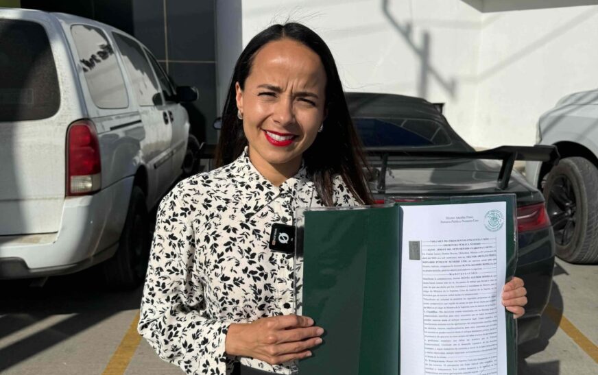 Olivia Aguirre registró ante Notario su plan de trabajo como Ministra de la Suprema Corte y reta a los demás candidatos a hacer lo mismo