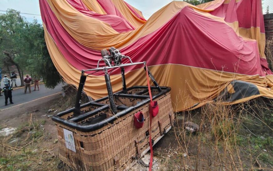 ¡Sustazo en San Martín de las Pirámides! Globo aerostático se desploma; hay 12 heridos