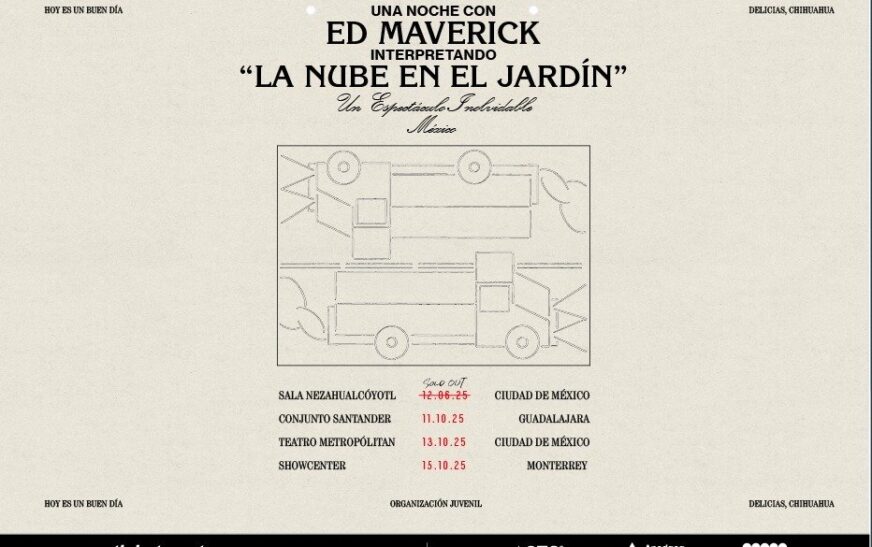 Ed Maverick regresa a los escenarios con La Nube en el Jardín