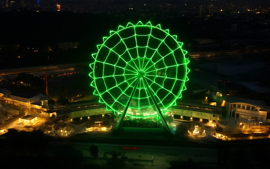 Aztlán Parque Urbano se suma a la celebración del Mundial de Futbol 2026 con iluminación especial en la icónica rueda de la fortuna
