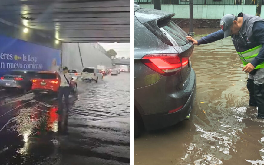 Calles inundadas y caos tras fuerte lluvia en CDMX; suben alerta