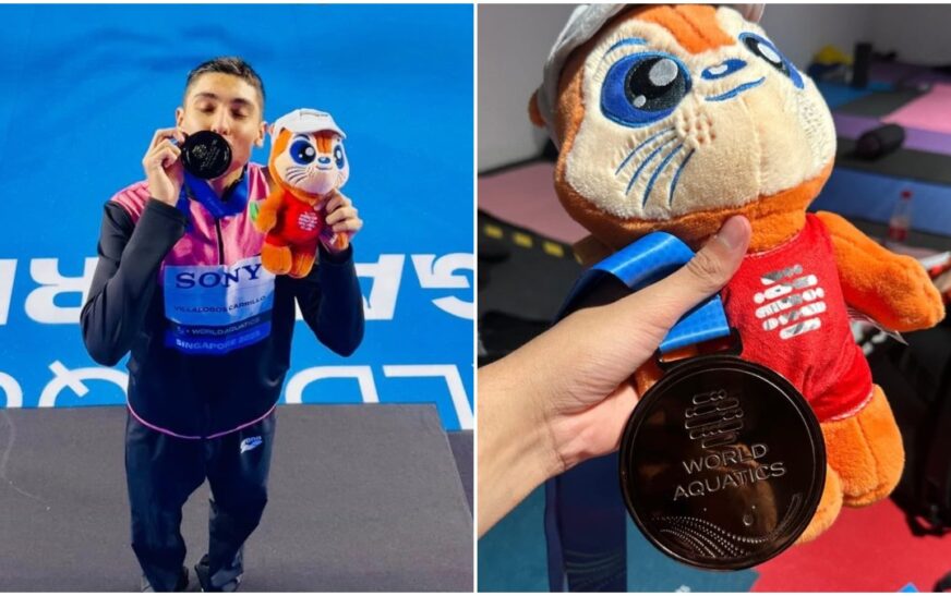 Diego Villalobos gana bronce en el Mundial de Natación 2025